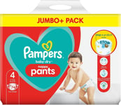 Pampers Baby Dry Pants Size 4 Jumbo+ Pack 74 Nappies, Easy-On with Air Channels