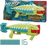 Nerf DinoSquad Armorstrike Dart Blaster, 8-Dart Rotating Drum, Drop Grip, 16 Ner