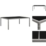 Utebord - Living Matbord för trädgården grå 200x150x74 cm konstrotting
