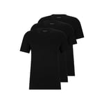 Hugo Boss Men's 3-Pack V-Neck Regular Fit Short Sleeve T-Shirt, Black, S
