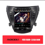 10.4 Inch Car Stereo Radio Digital Media Android - Applicable for Hyundai Elantra 2012+, GPS Navigation MP3 multimedia FM AM Bluetooth Navigator Player