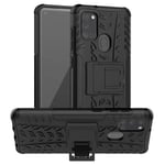 HDOMI Samsung Galaxy A21S Case,Detachable PC + TPU Dual Layer Protective Cover Kickstand Shell for Samsung Galaxy A21S (Black)