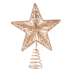 SOIMISS Christmas Star Tree Topper Rose Gold Exquisite Iron Art Ornament for Christmas