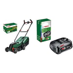 Bosch Cordless Lawnmower CityMower 18 (18 Volt, without battery, cutting width: 32 cm, lawns up to 300 m², in carton packaging) & Home and Garden Battery Pack PBA 18V Black