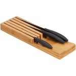RELAXDAYS Relaxdays - range couteaux de cuisine bambou, support pour 5 couteaux, bloc tiroir, 3,5 x 11 39 cm, nature