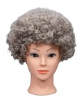 SHATCHI Perruques afro bouclées rebondissantes pour déguisement, fête costumée, accessoire disco unisexe, thème années 60, 70, 80, gris