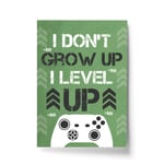 RED OCEAN Gamer Gift Funny Son Birthday Gift Gaming Print Framed Boys Bedroom Decor Xbox Fan Gift (A4 Print Only - Gaming Grow Up Level Up Green)
