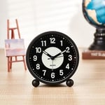 Glow-in-the-Dark Alarm Clock Non~Ticking Clock Hot Bedroom Silent Bedside UK