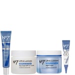 No7 Age-Defying Skincare Regime - Lift & Luminate Serum 30ml, Day Cream 50ml, Night Cream 50ml, Eye Cream 15ml - 