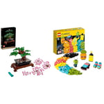 LEGO 10281 Icons Bonsai Tree Set for Adults, Plants Home Décor Set with Flowers & Classic Creative Neon Fun Brick Box Set, Building Toy with Models