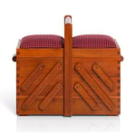 Prym Sewing Box, Wood, Red, Blue, Brown, M