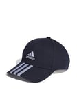 adidas Sportswear Unisex Baseball 3 Stripe Cotton Cap - Navy/White, Navy/White, Men
