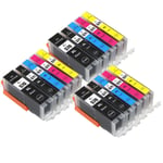 15 Ink Cartridges (5 Set) for Canon PIXMA MG5753, MG7750, TS5051, TS8050