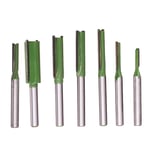 Unbranded Drillpro 7pcs 6mm Shank Single Double Flute Straight Bit Milling Cutter Wood Tungsten Carbide Router
