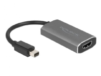 Delock - Video adapter - Mini DisplayPort hann til HDMI, USB-C (kun strøm) hunn - grå, svart - 8K-støtte