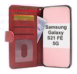 Zipper Standcase Wallet Samsung Galaxy S21 FE 5G (SM-G990B) (Röd)