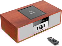 Chaîne Hi-Fi Stéréo Bluetooth, Vintage Micro Hifi Systems Lecteur Cd, 30W Rms Avec Streaming Audio Bluetooth, Poste Lecteur Cd Radio Fm, Usb, Aux,Microchaîne