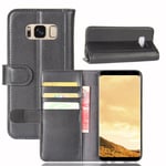 Äkta Läderfodral Samsung Galaxy S8 Svart