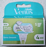 4 x GILLETTE VENUS EXTRA SMOOTH WITH SKIN CUSHION NEW SEALED UK STOCK