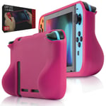 Orzly Grip Case for Nintendo Switch - Protective Back Cover for Nintendo Switch (2017 Console) in Handheld Gamepad Mode with Built in Comfort Padded Hand Grips - Pink