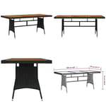 Trädgårdsbord svart 160x70x72cm konstrotting massiv akacia - Trädgårdsbord - Matbord - Home & Living
