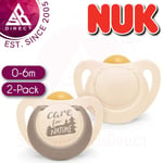 NUK Nature Baby Dummy│Rubber Soother, Pacifier, Binky│0-6 Months│Cream│2pk│EXU