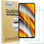 AOKUMA Xiaomi Poco F3/Poco X3 GT Tempered Glass Screen Protector, [2 Pack] Premium Quality Guard Film, Case Friendly, Comfortable Round Edge,Shatterproof, Shockproof, Scratchproof oilproof