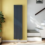 EMKE Radiateur Vertical, 1800x460 mm, Radiateur Plat Avec Design À Raccordement Central, Radiateur À Panneaux Double Couche Mural, Anthracite, 1670 Watts