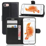 iPhone SE 3 5G (2022) / 2020 8/7 - läderfodral plånbok Svart