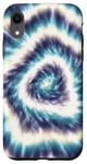Coque pour iPhone XR Tie-Dye Bleu Spirale Tie-Dye Design Coloré Summer Vibes