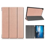 Lenovo Tab M10 FHD REL tri-fold läderfodral - Roséguld Rosa
