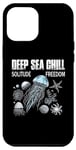 Coque pour iPhone 13 Pro Max Motif Deep Sea Chill Solitude Freedom Quallen