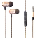 AMPLE® EARPHONES, SONY XPERIA L1/XZs/XZ Premium/XA1/XA1 ULTRA/XA/XA ULTRA/XA DUAL Wired Bass Stereo In-ear Headphone Earphone Headset Earbuds with Remote and Mic Microphone with 3.5mm Jack (GOLD)