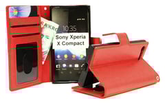 Crazy Horse Wallet Sony Xperia X Compact (F5321) (Röd)