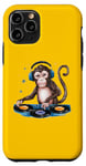 Coque pour iPhone 11 Pro Monkey Casque de DJ amusant pour homme, femme, enfant