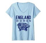 Womens England Women. For Ladies, Men, Boys or Girls. Lioness V-Neck T-Shirt