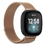 Milanese Loop Armband Fitbit Versa 4/Sense 2 Roséguld (Storlek: S)