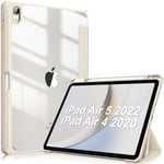 FINTIE Coque pour iPad Air 2022 5ème Génération 10.9 Pouces/iPad Air 4 2020 - Housse Transparente Claire [Rangement et Recharge de Stylet] Etui Antichoc Veille/Réveil Auto, Or Champagne