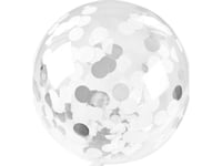 Transparent Ballong Med Celebrate Silver Konfetti Edukamp