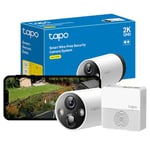 Tapo 2K QHD Wireless Outdoor Security Camera, 1-Cam with Hub included, 180-Day Rechargeable Battery, 4MP, Colour Night Vision, AI Detection, SD Storage, Works with Alexa & Google(Tapo C420S1)