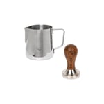 Tamper i rostfritt stål med trähandtag CHiATO, 51 mm + Mjölkkanna CHiATO, 350 ml