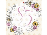 Clear Creation Swarovski kort kvadrat Födelsedag 85 blommor