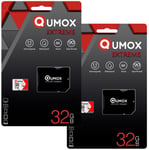 Qumox Extreme carte mémoire micro SD 32Go SDHC classe 10 UHS-I 90Mo/s retail lot de 2