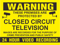 INDIGOS UG - Sticker - Safety - Warning - 5-Set - Warning Premises Protected CCTV 24 Hour Video Recording 20x15cm