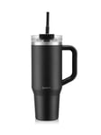TRAVEL MUG Mug de voyage isotherme en inox avec paille et poignée, 1.2 l