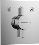 hansgrohe DuoTurn E - shower mixer conceiled for 2 functions, shower mixer tap square, single lever shower mixer for iBox universal 2, chrome, 75417000