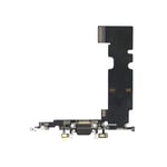 OnlyTech - Charging Connector flex cable compatible with iPhone 8 Plus Space Grey - Charging Port with Black USB Dock, Microphone and GSM Antenna