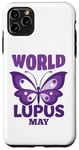Coque pour iPhone 11 Pro Max Ruban violet de sensibilisation au lupus Journée mondiale du lupus en mai