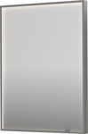 Sanibell Ink SP19 speil med lys, dimbar, duggfri, børstet rustfritt stål, 60x80 cm