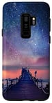 Galaxy S9+ Clouds Sky Pink Night Water Stars Reflection Blue Starry Sky Case
